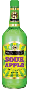 Mr. Boston Sour Apple Schnapps  NV / 1.0 L.